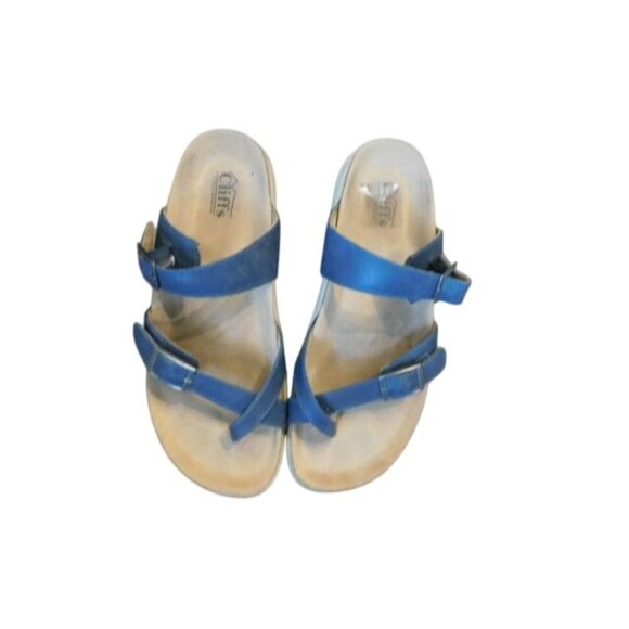 Cliffs Size 11 Navy Blue Strappy Casual Sandals (runs large) - Picture 1 of 4